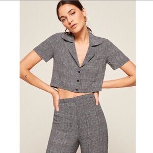 Reformation Cooper Plaid Crop Top